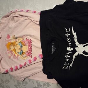 Black And Pink Short And Long Sleeve T-Shirt - Anime
